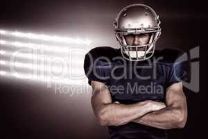 Composite image of portrait confident of american football playe