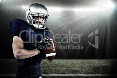 Composite image of sportsman ready to throwing the ball