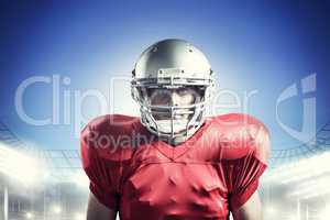 Composite image of portrait of sportsman playing american footba