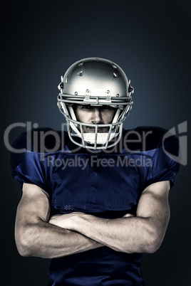 Composite image of portrait confident of american football playe