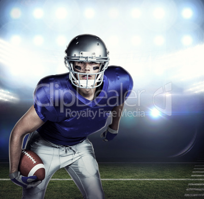 Composite image of portrait of american football player in unifo