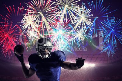 Composite image of sportsman throwing football