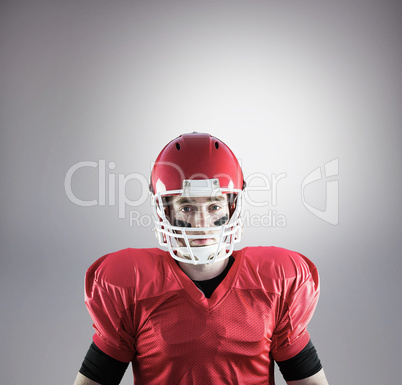 Composite image of portrait of american football player wearing