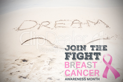 Composite image of breast cancer awareness message