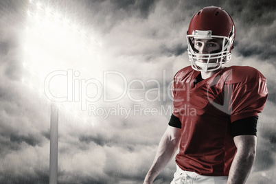 Composite image of portrait of american football player wearing