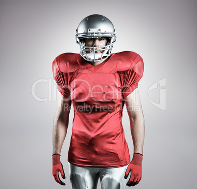 Composite image of portrait of american football player