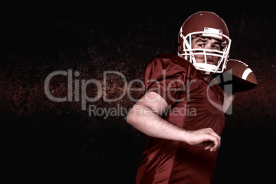 Composite image of american football player throwing a ball