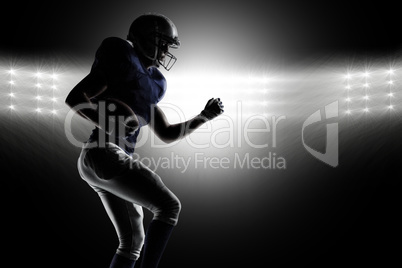 Composite image of american football player running Composite image of american football player running