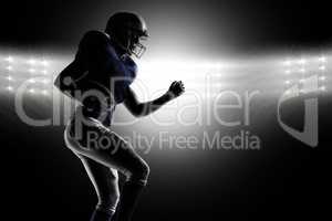 Composite image of american football player running