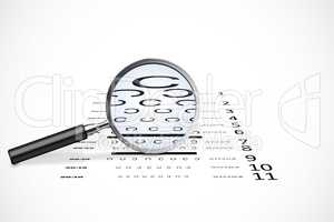 Composite image of magnifying glass