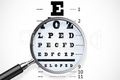 Composite image of magnifying glass