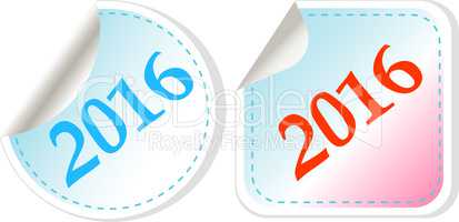 Happy new year 2016 - web icon on a round button