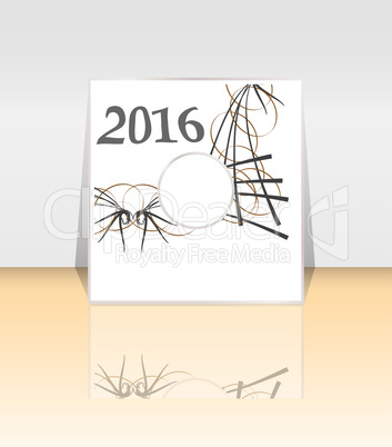 2016 new year sign on abstract background, invitation card set