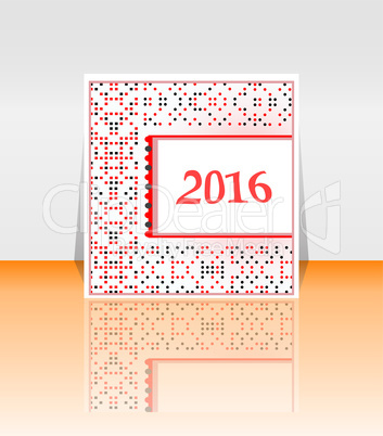 Origami 2016 mandala on polka dots background