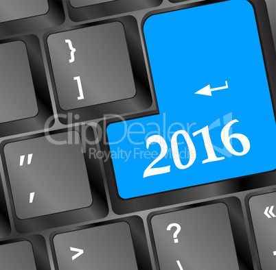 Computer Keyboard with Happy New Year 2016 Key