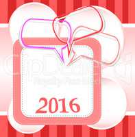 2016 New Year card design with abstract speech bubbles set