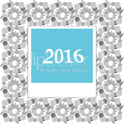 2016 in instant photo frames on abstract background