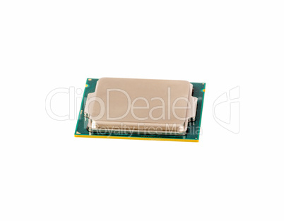 Electronic collection - Computer CPU Chip Isolated on white back