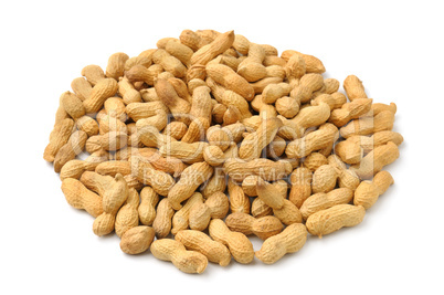 pile of peanuts isolated on white