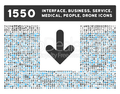 Arrow Down Icon and More Interface, Business, Tools, People, Medical, Awards Flat Glyph Icons