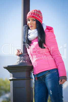 Young woman posing outdoor in autumn.