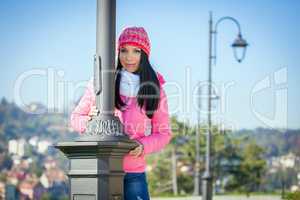 Young woman posing outdoor in autumn.