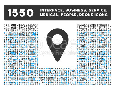 Map Marker Icon and More Interface, Business, Tools, People, Medical, Awards Flat Glyph Icons