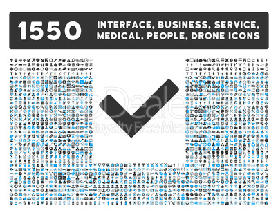 Ok Icon and More Interface, Business, Tools, People, Medical, Awards Flat Glyph Icons