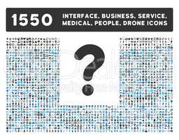 Question Icon and More Interface, Business, Tools, People, Medical, Awards Flat Glyph Icons