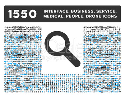 Search Icon and More Interface, Business, Tools, People, Medical, Awards Flat Glyph Icons