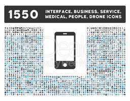 Smartphone Icon and More Interface, Business, Tools, People, Medical, Awards Flat Glyph Icons