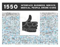 Thumb Up Icon and More Interface, Business, Tools, People, Medical, Awards Flat Glyph Icons