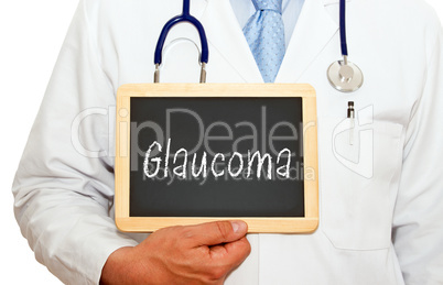 Glaucoma - Doctor with chalkboard
