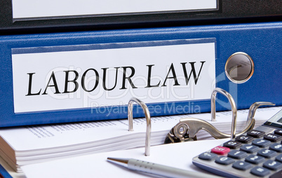 Labour Law - blue binder in the office