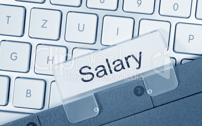 Salary - folder on computer keyboard