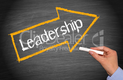 Leadership - arrow with text