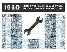 Wrench Icon and More Interface, Business, Tools, People, Medical, Awards Flat Glyph Icons