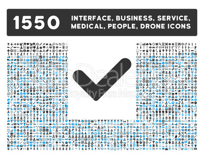 Yes Icon and More Interface, Business, Tools, People, Medical, Awards Flat Glyph Icons