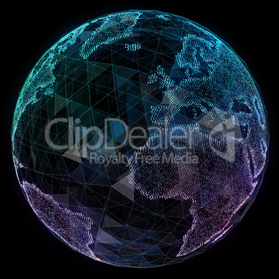 Internet network around the planet. Digital illustration