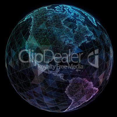 Internet network around the planet. Digital illustration