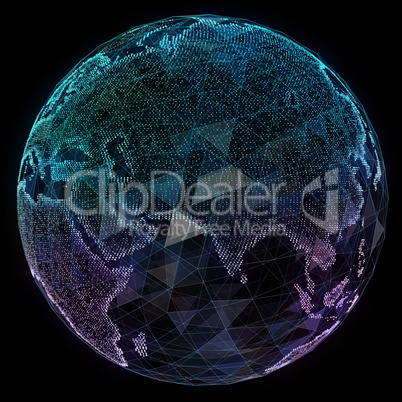 Internet network around the planet. Digital illustration
