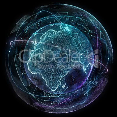 Abstract map of the global telecommunications network