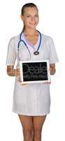 Woman doctor holding a tablet