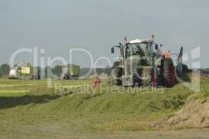 Agriculture, cut grass chopping and silage with tractors.