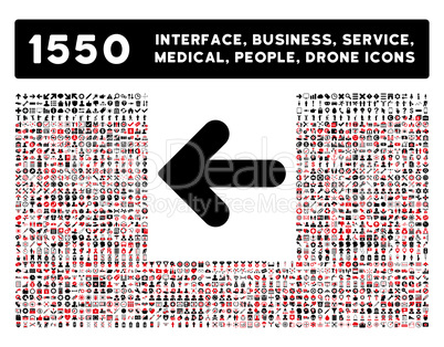 Arrow Left Icon and More Interface, Business, Tools, People, Medical, Awards Flat Glyph Icons
