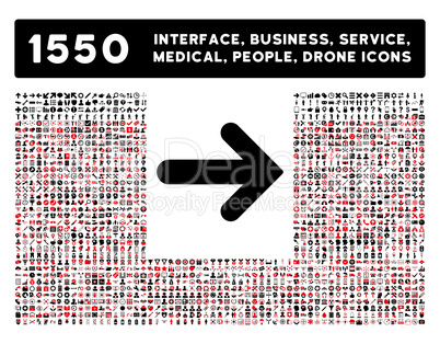 Arrow Right Icon and More Interface, Business, Tools, People, Medical, Awards Flat Glyph Icons