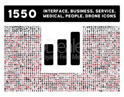 Bar Chart Increase Icon and More Interface, Business, Tools, People, Medical, Awards Flat Glyph Icons