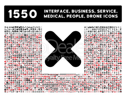 Cancel Icon and More Interface, Business, Tools, People, Medical, Awards Flat Glyph Icons