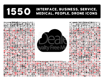 Cloud Icon and More Interface, Business, Tools, People, Medical, Awards Flat Glyph Icons