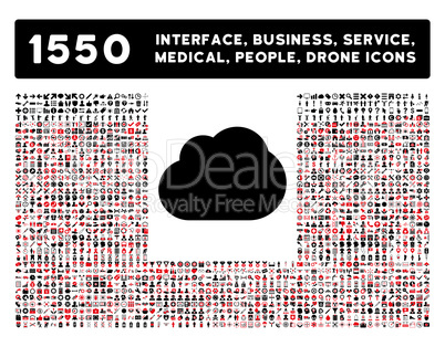 Cloud Icon and More Interface, Business, Tools, People, Medical, Awards Flat Glyph Icons